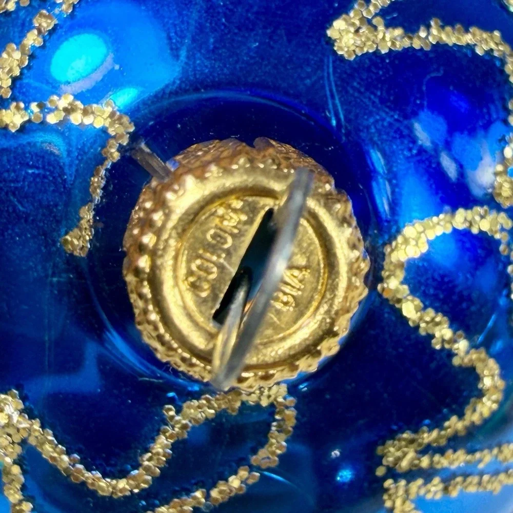 VTG Columbia Mercury Glass Triple Reflector Christmas Ornaments Set of 2 MCM